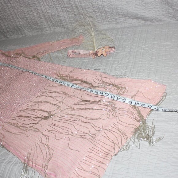 Vintage Womens Pink Beaded Silk Dress *with flaws* Size Medium - Picture 10 of 10